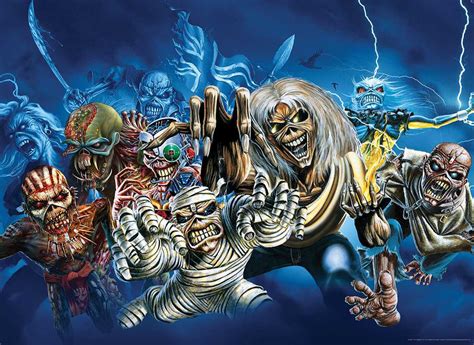 Heavy metal rock, nu metal, heavy metal music. Iron Maiden® "The Faces of Eddie" 1000 Piece Puzzle | The ...