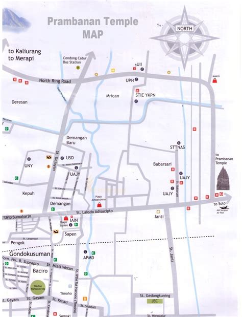 Prambanan Map Yogyakarta Travel Guides Tourism Maps