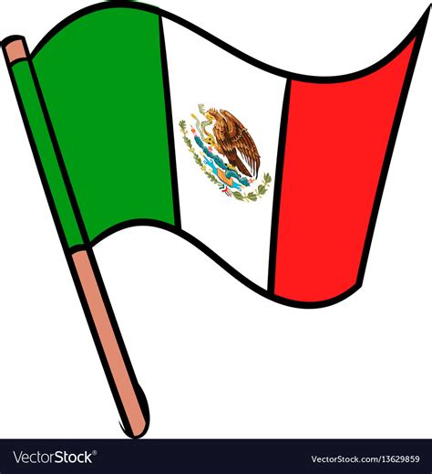 Flag Of Mexico Icon Cartoon Royalty Free Vector Image