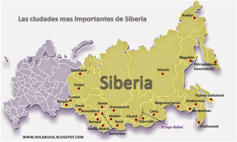 El Mapa De Siberia Las Ciudades Importantes De Siberia ¡hola Rusia