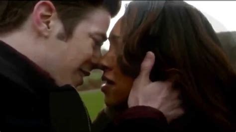 the flash 1x15 barry and iris kiss {westallen} youtube