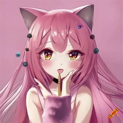 Cute Anime Cat Girl Pink On Craiyon