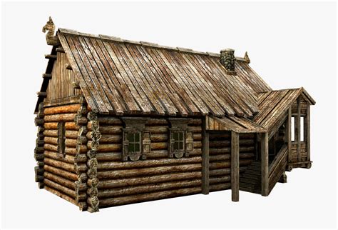 3d Model Wooden Village House Vr Ar Low Poly Cgtrader