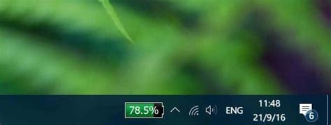 Show Battery Percentage On Taskbar In Windows 10