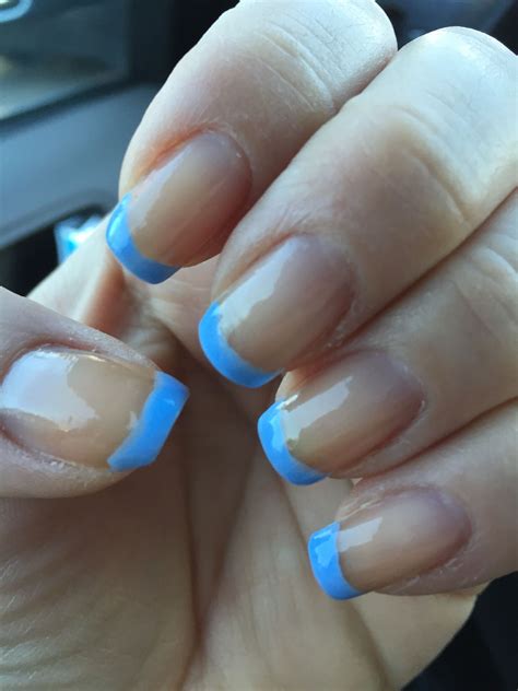 Light Blue French Tip Nails Almond Beauty And Health