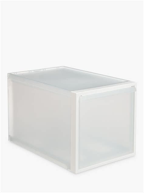 An easy way to store items that you need to keep, but don't use daily, is stowing them away in plastic storage drawers. Like-it Stacking Plastic Storage Drawer, H31cm, Clear ...