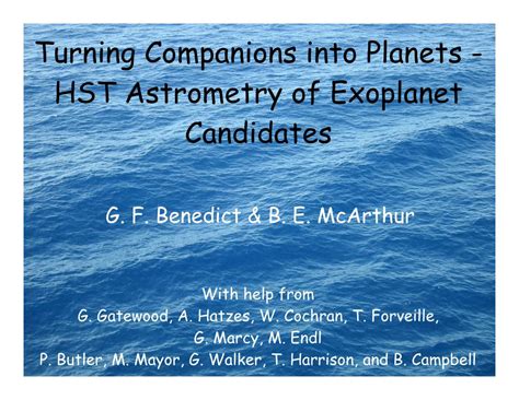 Turning Companions Into Planets HST Astrometry Of Exoplanet