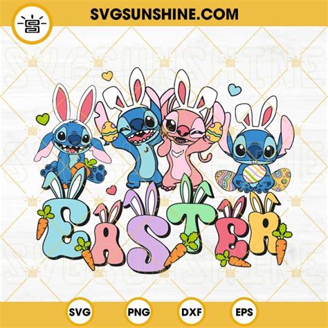 Stitch And Angel Easter Svg Easter Bunny Stitch Svg Disney Easter Svg