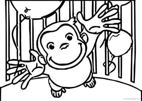 Colorable fox abstract animal art adult coloring drawstring bag. nice Curious George Treat Bags Coloring Page | Coloring ...