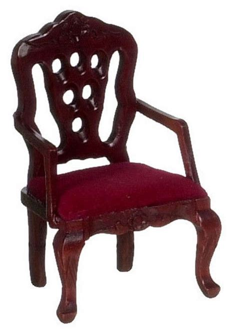 Red ethelsville 27.17'' wide tufted armchair. Victorian Carved Back Armchair- Mahogany with Red | Wooden ...