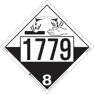 UN 1779 Hazard Class 8 Corrosives Rigid Vinyl ICC