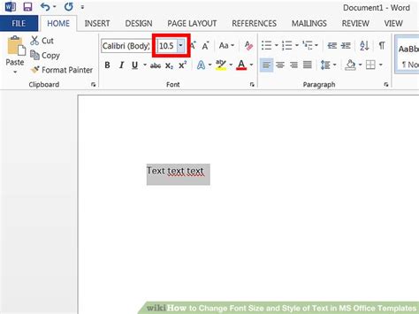 How To Change Font Size And Style Of Text In Ms Office Templates