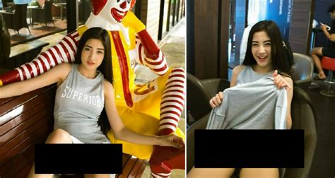 thai model who posed nude for coffee shop under fire for exposing herself at mcdonald s