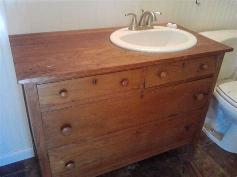 Making a a custom bathroom vanity from old furniture is easier than you think. Old dresser turned into bathroom vanity. | Bathroom ...