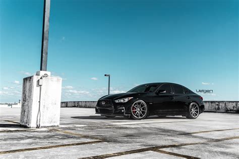 Glossy Black Infiniti Q50s Outfitted With Custom Gunmetal Wheels