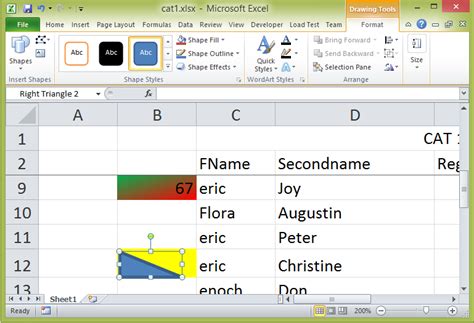 How To Split Cell Diagonally And Fill Half Color In Excel Basic Excel Tutorial