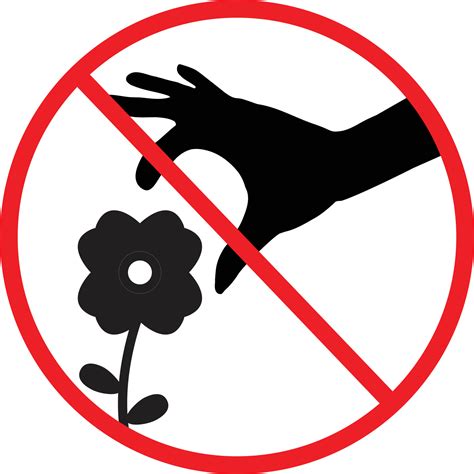 Dont Pick The Flower Sign A Red Sign That Tell You Not To Pick The