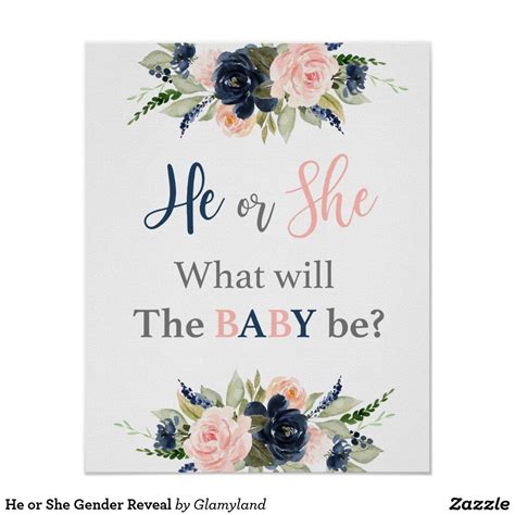 He Or She Gender Reveal Poster In 2022 Gender Reveal