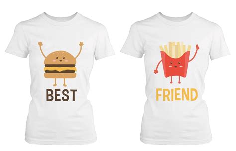 Cute Best Friend T Shirts Hamburger And Fries Funny Bff