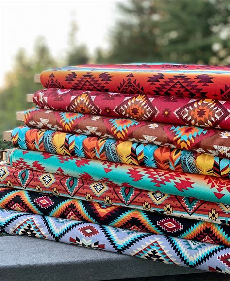 Vibrant And Rich Native Print Fabric Perfect For Clothing Crafts