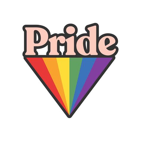 pride text with rainbow flag badge lgbt symbol gay lesbian bisexual trans queer love