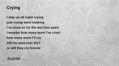 Crying Crying Poem By Scarlet