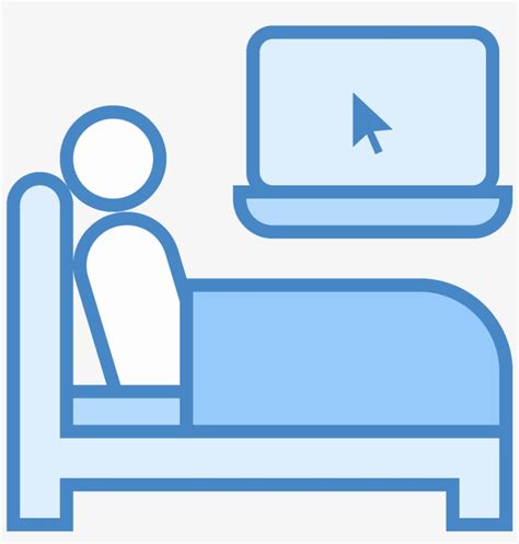 Work In Bed Icon Cartoon Watch Tv In Bed Free Transparent Png