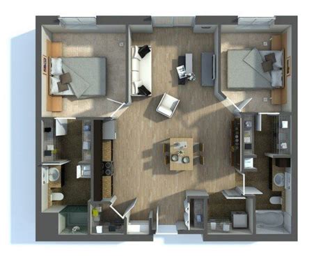 20 Interesting Two Bedroom Apartment Plans Home Design Lover In 2021