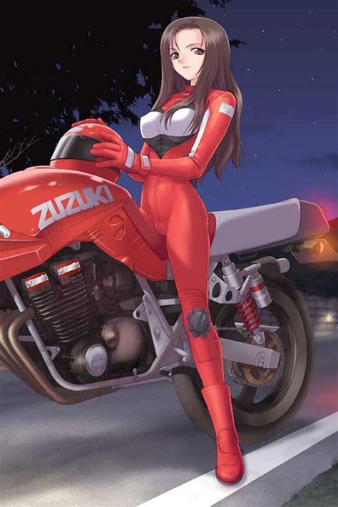 Anime Motorcycle Motorcycle Artwork Motorcycle Girls Dystopian Fashion Cyberpunk Fashion