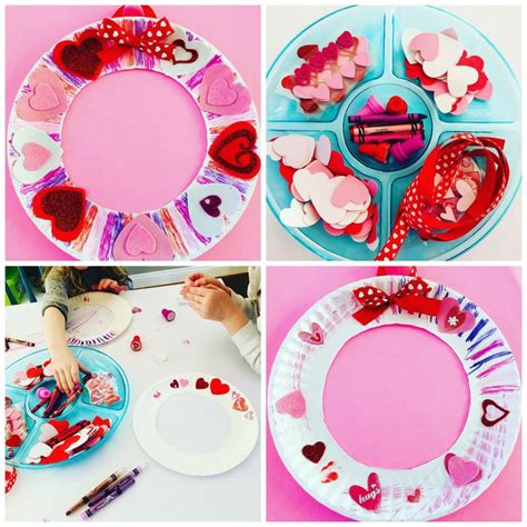 Valentine Heart Paper Plate Wreath Craft Glitter On A Dime In 2020