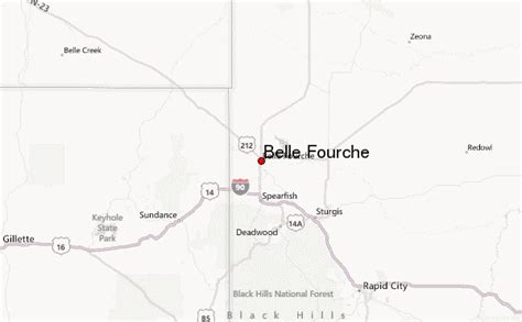 If you're meeting a friend, you might be interested in finding the city that is halfway between rap and belle fourche, sd. Belle Fourche Location Guide