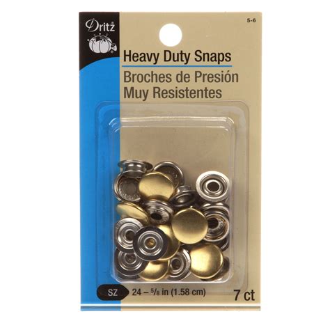 Heavy Duty Snaps 7ct Polished Brass