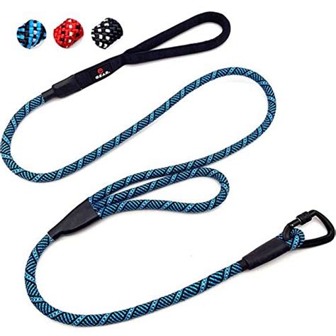 Enthusiast Gear Double Handle Rope Dog Leash With Locking Carabiner Fo