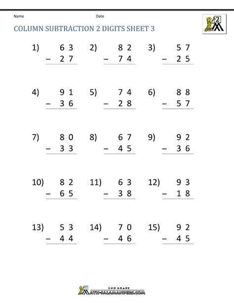 This page contains all our printable worksheets in section addition and subtraction of third grade math. Printables of Column Subtraction Year 3 - Geotwitter Kids ...