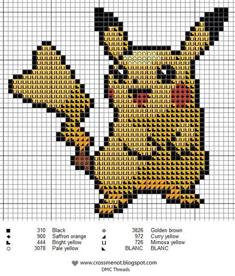 Coleção Com 51 Gráficos Do Desenho Pokémon Em Ponto Cruz Pikachu Cross Stitch Pattern Kawaii