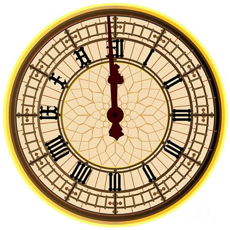 Big Ben Midnight Clock Face Digital Art By Bigalbaloo Stock