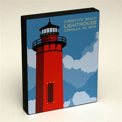North Carolina Lighthouses Art Blocks Set Of 7 4 In X 5 In John W