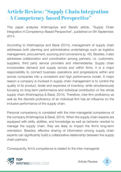 Some clarifications and a research agenda. Article Review Writing Service at Fair Price ...