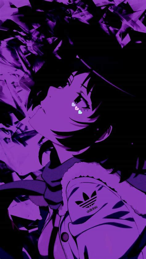 Quote, purple background, purple sky, vaporwave, golden aesthetics. Anime Girl Purple Aesthetic Wallpapers - Wallpaper Cave