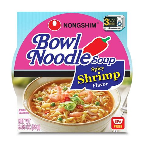 Nongshim Bowl Noodle Spicy Shrimp Ramyun Ramen Noodle Soup Bowl 303oz