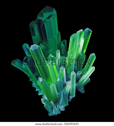 3d Emerald Green Crystal Abstract Faceted Stock Illustration 306495641