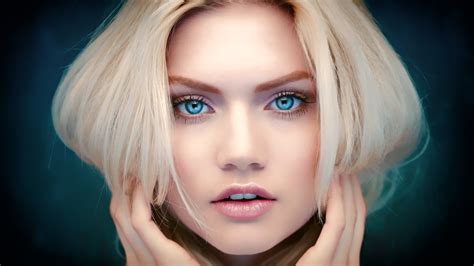 Bulgaria Martina Dimitrova Model Face Blonde Closeup Green Eyes