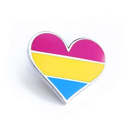 Pansexual Pride Pin Gay Lapel Pin Pansexual Flag Pin Heart Enamel