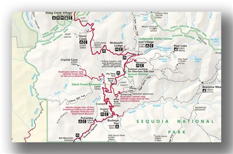Sequoia National Park Trail Map World Map