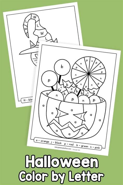 Halloween Color by Letter  Halloween coloring, Lettering, Book crafts