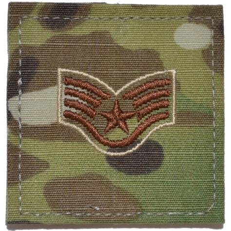 Air Force Rank W Hook Fastener Backing 3 Color Ocp