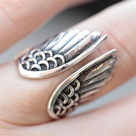 Angel Wings Silver Ring Angel Wing Ring Womens Jewelry Rings Jewelry Fashion Trends