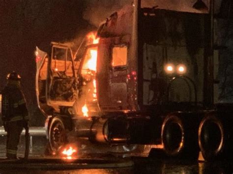 Broken Down Semi Truck Catches Fire Thursday Night On Highway 27