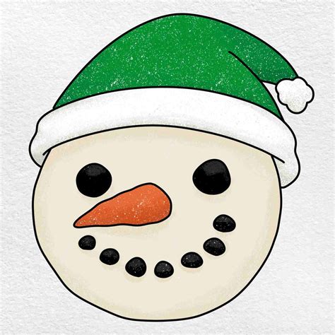 How To Draw A Snowman Face Helloartsy