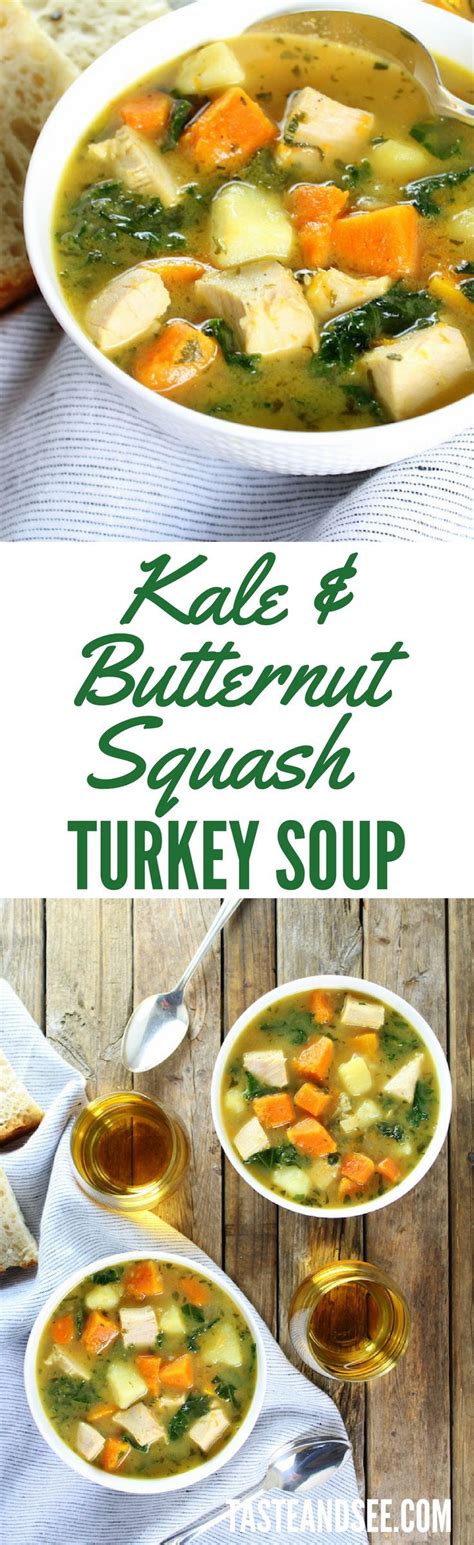 Kale And Butternut Squash Turkey Soup Perfect Pot Of Healthy Goodness